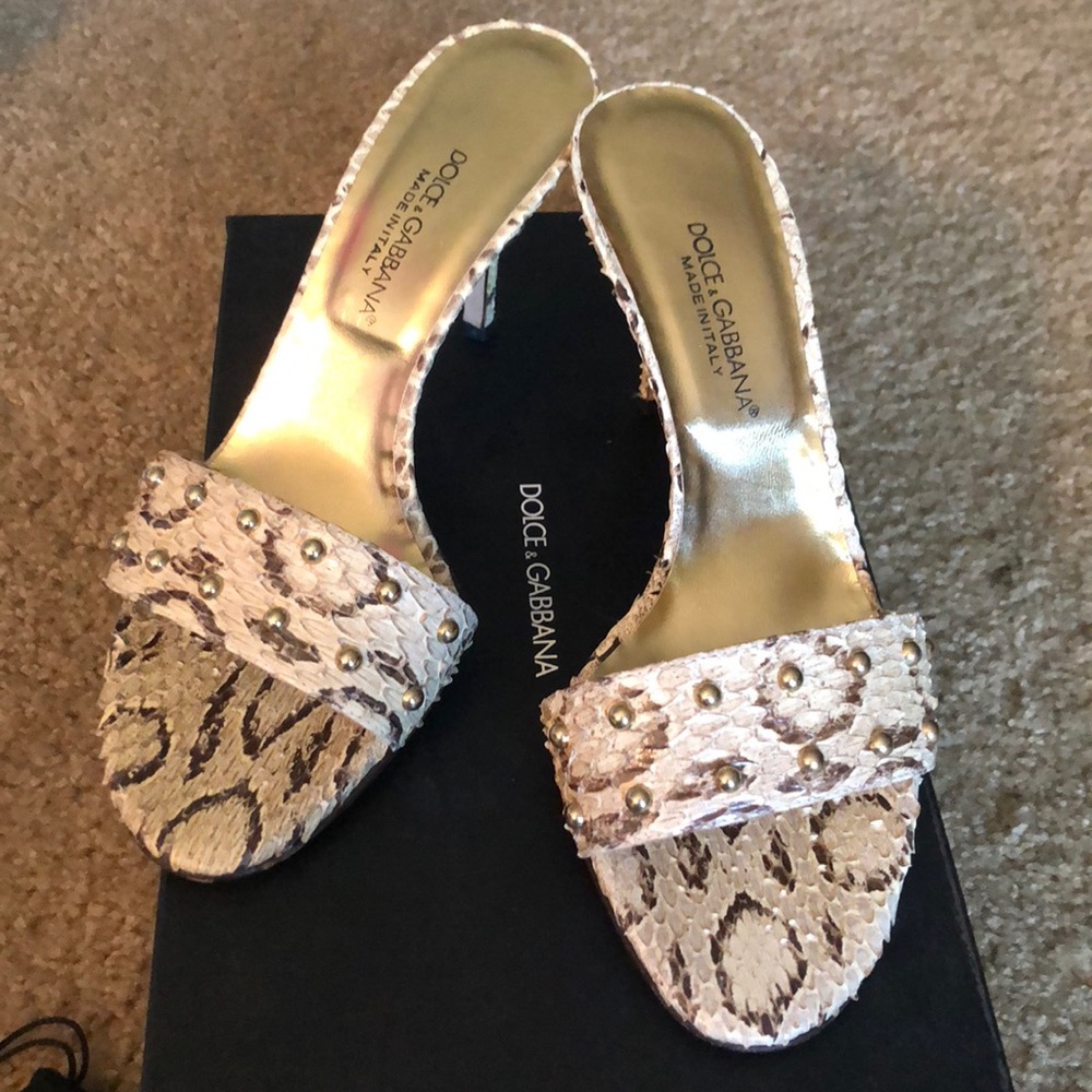 Dolce and gabbana snake skin heels